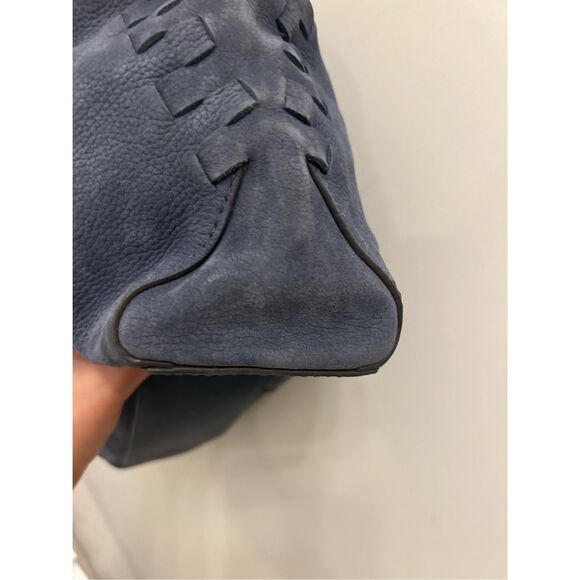 NWOT Nanette Lepore Santa Ana Leather Shoulder Bag Denim Blue Minimalist Quiet l - Picture 11 of 12